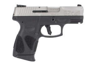 Taurus G2C 9mm Pistol features a stainless steel slide and black polymer frame